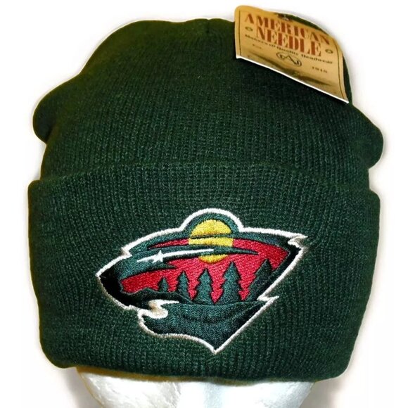 Minnesota Wild Mens American Needle Cuff Green Beanie Winter Hat Cap New Tags - Picture 1 of 2